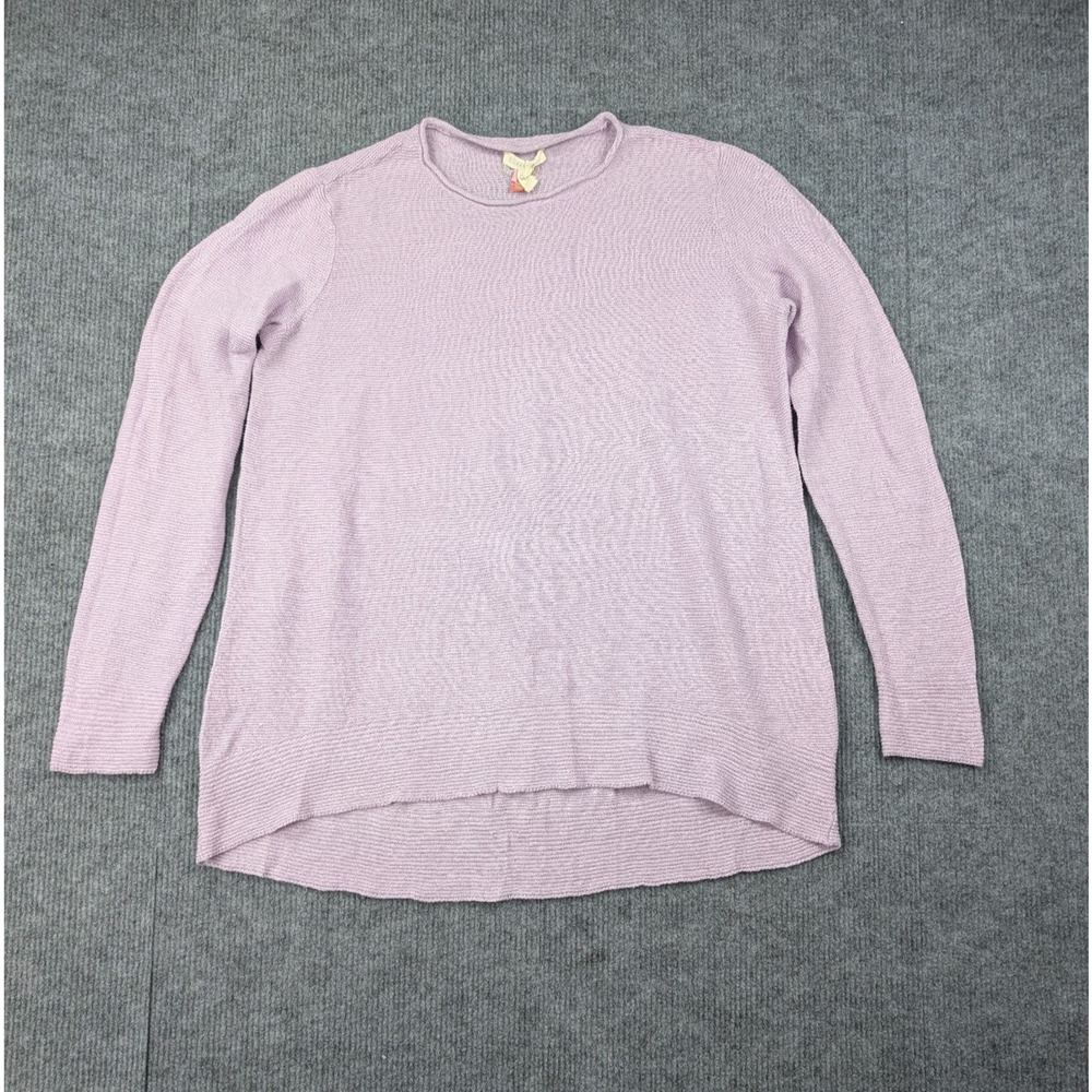 Eileen Fisher Sweater Womens Small Organic Linen Coastal Minimal Lagenlook Mauve
